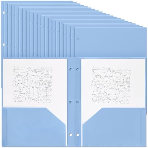 Yeaqee Kunststoff-Ordner mit Taschen, 3-fach gelocht, 2 Fächer, Ordner für 3-Ringbinder, Trennblätter für Notizbücher, strapazierfähiges Polymaterial für Büro und Zuhause, 100 Stück Yeaqee Kunststoff-Ordner mit Taschen, 3-fach gelocht, 2 Fächer, Ordner für 3-Ringbinder, Trennblätter für Notizbücher, strapazierfähiges Polymaterial für Büro und Zuhause, 100 Stück von Yeaqee
