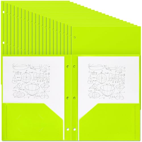 Yeaqee Kunststoff-Ordner mit Taschen, 3-fach gelocht, 2 Taschen, Aktenordner für 3-Ringbinder, Trennblätter für Notizbücher, strapazierfähiges Polymaterial für Büro, Zuhause, 100 Stück Yeaqee Kunststoff-Ordner mit Taschen, 3-fach gelocht, 2 Taschen, Aktenordner für 3-Ringbinder, Trennblätter für Notizbücher, strapazierfähiges Polymaterial für Büro, Zuhause, 100 Stück von Yeaqee