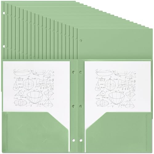 Yeaqee Kunststoff-Ordner mit Taschen, 3-fach gelocht, 2 Taschen, Aktenordner für 3-Ringbinder, Trennblätter für Notizbücher, strapazierfähiges Polymaterial für Büro, Zuhause, Salbeigrün, 100 Stück Yeaqee Kunststoff-Ordner mit Taschen, 3-fach gelocht, 2 Taschen, Aktenordner für 3-Ringbinder, Trennblätter für Notizbücher, strapazierfähiges Polymaterial für Büro, Zuhause, Salbeigrün, 100 Stück von Yeaqee