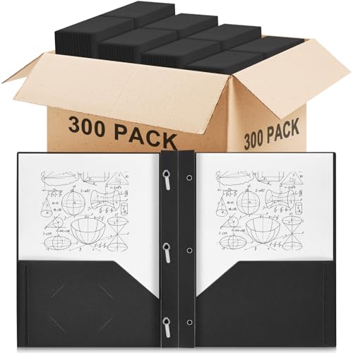 Yeaqee Taschenordner mit Zinken, robuste Kunststoffmappen, 2 Taschen, Ordner mit 3 Zinken, Visitenkartenfach für Schule, Büro, Zuhause, 29 x 24 cm, Schwarz, 300 Stück Yeaqee Taschenordner mit Zinken, robuste Kunststoffmappen, 2 Taschen, Ordner mit 3 Zinken, Visitenkartenfach für Schule, Büro, Zuhause, 29 x 24 cm, Schwarz, 300 Stück von Yeaqee