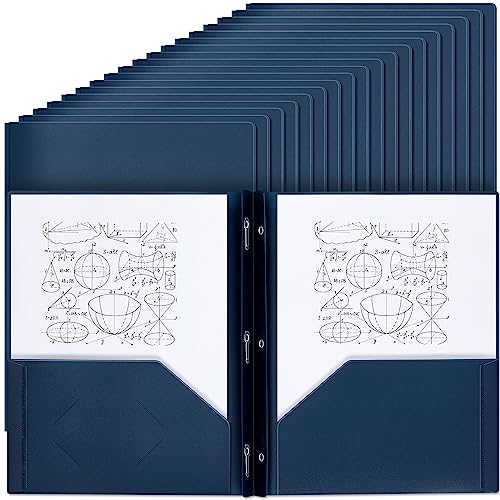 Yeaqee Taschenordner mit Zinken, robuster Kunststoff, 2 Taschen, Ordner mit 3 Zinken, Visitenkartenfach für Schule, Büro, Zuhause, 29,5 x 24,1 cm, Marineblau, 150 Stück Yeaqee Taschenordner mit Zinken, robuster Kunststoff, 2 Taschen, Ordner mit 3 Zinken, Visitenkartenfach für Schule, Büro, Zuhause, 29,5 x 24,1 cm, Marineblau, 150 Stück von Yeaqee