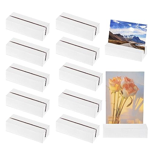 10 Stück Weiß Kartenhalter Holz Fotohalter Holz Werden Hochzeit Holz Tischkartenhalter,Kartenhalter Menükartenhalter,Tischkartenhalter Postkartenhalter für Hochzeiten, Restaurants, Bankette von Yearninglife