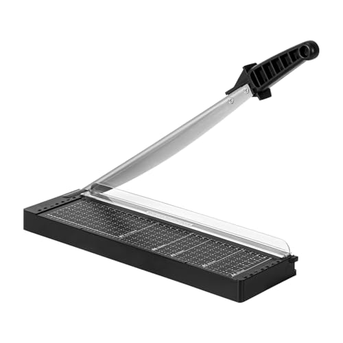 Papierschneider A4 Hebelschneider Manuell Schneidemaschine,mit R4 Eckenrunder, Höchste Präzision Papierschneidemaschine mit Metallbasis zum Schneiden Papier,Fotopapier,Arbeitskarton (Schwarz) von Yearninglife