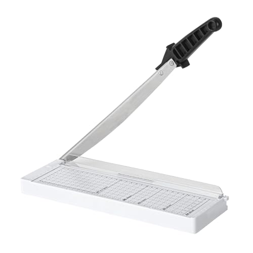 Papierschneider A4 Hebelschneider Manuell Schneidemaschine,mit R4 Eckenrunder, Höchste Präzision Papierschneidemaschine mit Metallbasis zum Schneiden Papier,Fotopapier,Arbeitskarton (Weiß) von Yearninglife