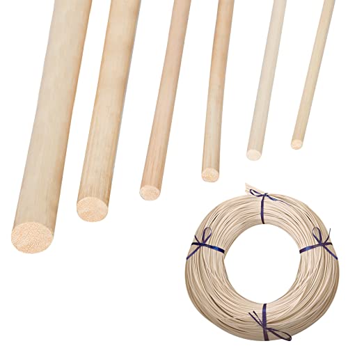 Peddigrohr Natur,Flechtrohr, Flechtmaterial,Peddigrohr Staken, 3mm ø -ø8mm zum Körbe flechten, basteln,Rolle Ca 500 g Natur Peddigrohr,Rattan Peddigrohr (Ø-6mm, AB) von Yearninglife