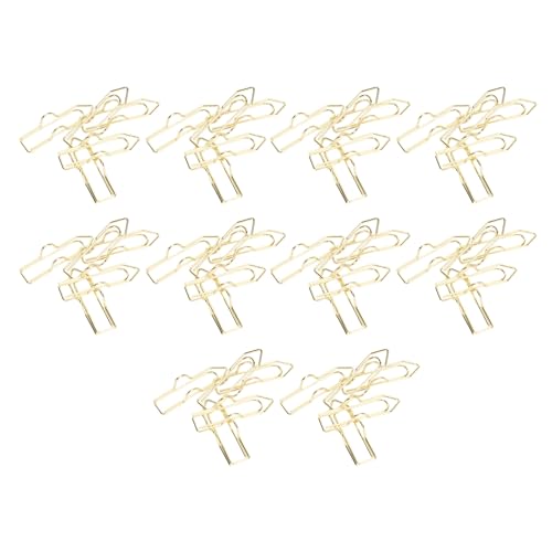 50pcs Metall -Stifthalter -Papierclips für Notebook Zwischenablage, Multifunktionale Stiftclips Organizer Planer Gold Bleistifthalter für Schreibtisch, Papierclip Lesezeichen Office School Supplies von Yechiry
