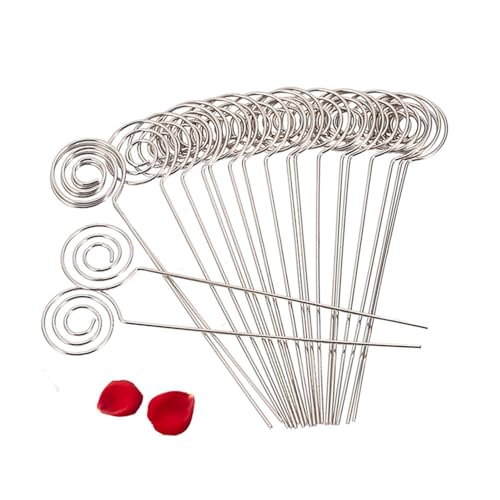 Yechiry 50 Silberne DIY Bastel Metall Runde Drähte Fotokarte Bildhalter, Qualitativ Hochwertige Metall Niedliche Formen für Notizfoto -Memo (Runde Form) von Yechiry