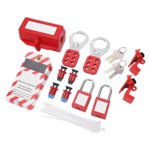 Yechiry Elektrisches Sperr -Tagout -Kit, Schaltschalterschlösser mit HaSPs/Sicherheitsvorhängeschloss für Sichere Aussperrungen Klemmen von Yechiry