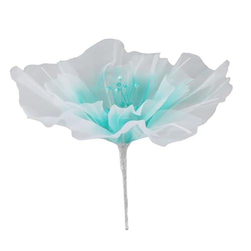 Yechiry Gaze Blume, 19,7 -Zoll -Durchmesser Leuchtende Farben Künstliche Blume mit Perlen Applikationen, Handgefertigte Organza für DIY Kunsthandwerk, Geburtstag, Hochzeitsfeierdekoration, (GREEN) von Yechiry