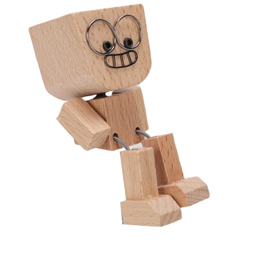 Yechiry Holzfigur, Die Wackelt, Handgefertigte Holzpuppe mit Wackelnden Füßen und Austauschbaren Gesichtsausdrücken, Schreibtischdekoration für Das Armaturenbrett Im Auto Oder Yechiry Holzfigur, Die Wackelt, Handgefertigte Holzpuppe mit Wackelnden Füßen und Austauschbaren Gesichtsausdrücken, Schreibtischdekoration für Das Armaturenbrett Im Auto Oder von Yechiry