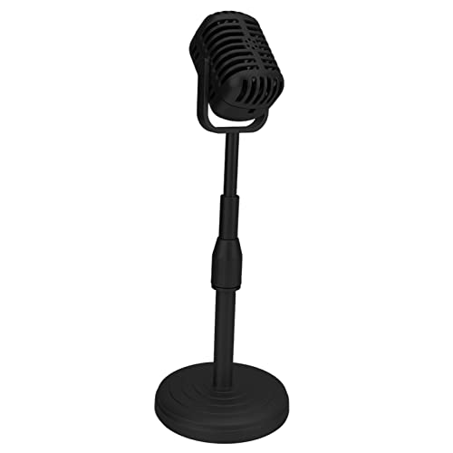 Yechiry Retro-Stilmikrofonmodell, 33-41 Cm Vintage-Mikrofon-Prop-Modell Antikes Mikrofon mit Einstellbarem Stand für Partydekorationen Fotografie (BLACK) von Yechiry