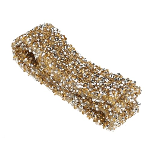 Yechiry Strassbänder, Netz Glitzernder Aufkleber Roll -Strassstreifen Trim, Sparkle Crystal Ribbon für Kunsthandwerk, Hochzeit, Geburtstag, DIY -Event, Telefondekoration (Kristallgelb) von Yechiry