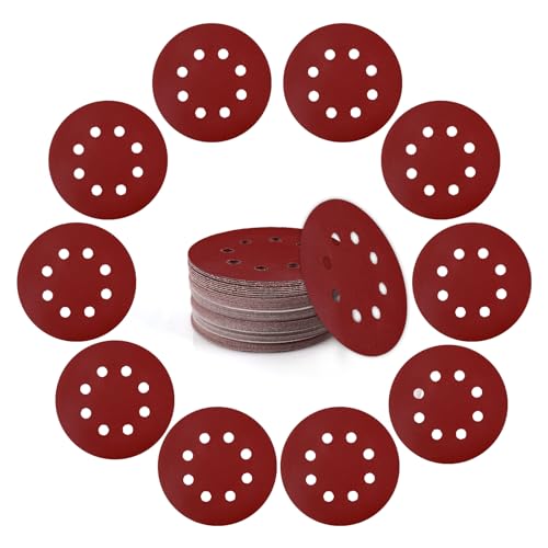 Yechok 50 Stück 125mm Aluminiumoxid Schleifpapier 240 Körnung, Klett Schleifscheiben, 8 Loch, für Exzenterschleifer und Schwingschleifer Yechok 50 Stück 125mm Aluminiumoxid Schleifpapier 240 Körnung, Klett Schleifscheiben, 8 Loch, für Exzenterschleifer und Schwingschleifer von Yechok