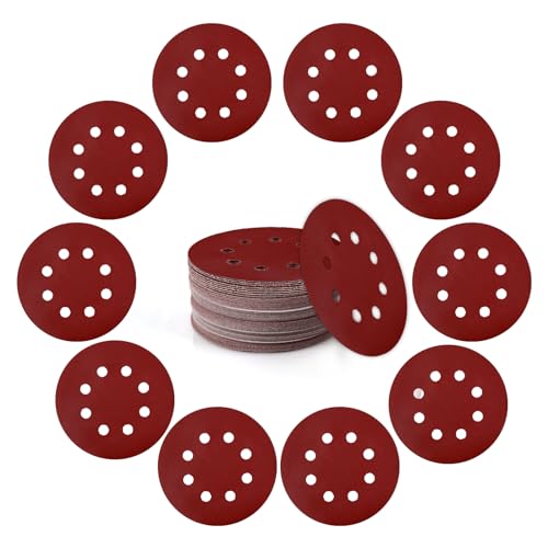 Yechok 50 Stück 125mm Aluminiumoxid Schleifpapier 320 Körnung, Klett-Haft, 8-Loch, für Exzenterschleifer und universelle Schwingschleifer Yechok 50 Stück 125mm Aluminiumoxid Schleifpapier 320 Körnung, Klett-Haft, 8-Loch, für Exzenterschleifer und universelle Schwingschleifer von Yechok