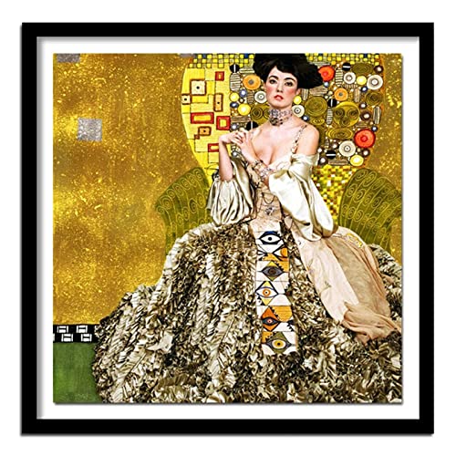 DIY Diamond Painting Gustav Klimt Frau 5D Adult Kinder Diamant Painting Bilder Kits,Full Drill Strass Stickerei Kreuzstich Diamant Malerei Mosaik Kunsthandwerk für Home Wall Decor Round drill,30x30cm von Yeecer