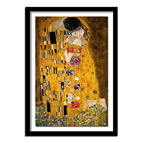 Yeecer 5D Diamond Painting Set,Gustav Klimt Kuss Diamant Painting Bilder Kit DIY Erwachsene Stickerei Kreuzstich Voll Strass Kristall Diamant Kunst Handwerk für Home Wand-Decor Square Drill,40x60cm von Yeecer