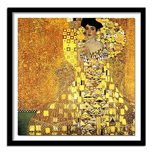 Yeecer DIY Diamond Painting Gustav Klimt Adele 5D Adult Kinder Diamant Painting Bilder Kits,Full Drill Strass Stickerei Kreuzstich Mosaik Diamant Malerei für Home Wall Decor Round drill,100x100cm von Yeecer