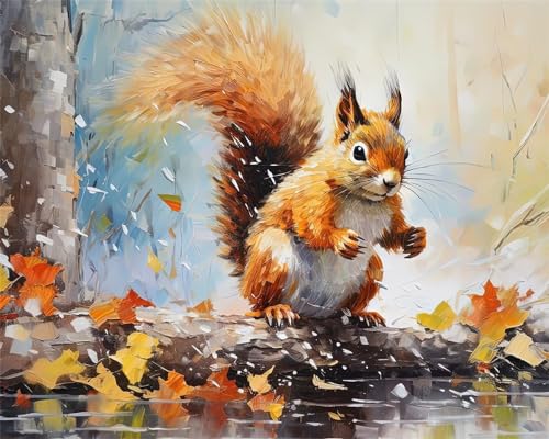 Yeecer Eichhörnchen Ahornblatt Malen nach Zahlen Erwachsene ohne Rahmen Malen Nach Zahlen Kits DIY Ölgemälde Leinwand Gemälde Set mit Pinsels und Farbe Acryl Malerei Geschenk für Home Deko,40x50cm Yeecer Eichhörnchen Ahornblatt Malen nach Zahlen Erwachsene ohne Rahmen Malen Nach Zahlen Kits DIY Ölgemälde Leinwand Gemälde Set mit Pinsels und Farbe Acryl Malerei Geschenk für Home Deko,40x50cm von Yeecer