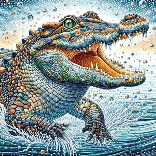 Yeecer Krokodile Diamond Painting für Erwachsene,5D Tiere Diamant Painting Bilder,DIY Runder Diamanten Malerei Set Stickerei Kreuzstich Geschenke für Home Wand Dekoration 30x30cm Yeecer Krokodile Diamond Painting für Erwachsene,5D Tiere Diamant Painting Bilder,DIY Runder Diamanten Malerei Set Stickerei Kreuzstich Geschenke für Home Wand Dekoration 30x30cm von Yeecer
