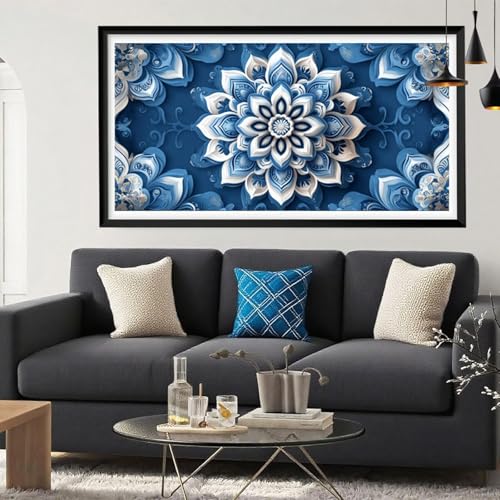 5D Diamond Painting Anlage, Mandala Diamond Painting Erwachsene Bastelset, DIY Vollbohrer Diamant Malerei Basteln Erwachsene Anfänger Kreativ Set für Zimmer Deko Geschenke für Frauen 90x180cm Y6-134 von Yeefion