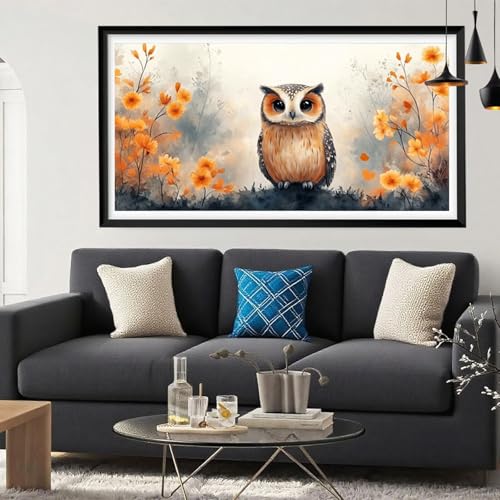 5D Diamond Painting Karikatur, Eule Diamond Painting Erwachsene Bastelset, DIY Vollbohrer Diamant Malerei Basteln Erwachsene Anfänger Kreativ Set für Zimmer Deko Geschenke für Frauen 100x200cm Y6-278 von Yeefion