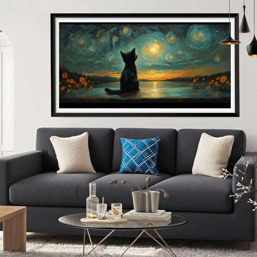 5D Diamond Painting Katze, Sternenhimmel Diamond Painting Erwachsene Bastelset, Vollbohrer Diamant Malerei Basteln Erwachsene Anfänger Kreativ Set für Zimmer Deko Geschenke für Frauen 30x60cm Y6-290 5D Diamond Painting Katze, Sternenhimmel Diamond Painting Erwachsene Bastelset, Vollbohrer Diamant Malerei Basteln Erwachsene Anfänger Kreativ Set für Zimmer Deko Geschenke für Frauen 30x60cm Y6-290 von Yeefion