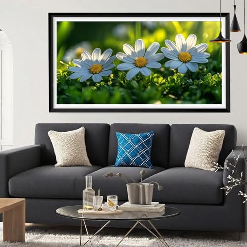 5D Diamond Painting Rasen, Gänseblümchen Diamond Painting Erwachsene Bastelset, DIY Vollbohrer Diamant Malerei Basteln Erwachsene Anfänger Kreativ Set für Zimmer Deko Geschenke Frauen 100x200cm Y6-224 von Yeefion