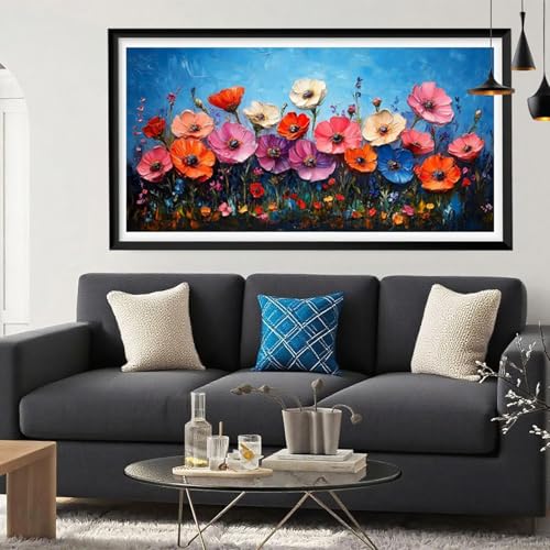 5D Diamond Painting Rosa, Blume Diamond Painting Erwachsene Bastelset, DIY Vollbohrer Diamant Malerei Basteln Erwachsene Anfänger Kreativ Set für Zimmer Deko Schlafzimmer Geschenke 100x200cm Y6-248 von Yeefion