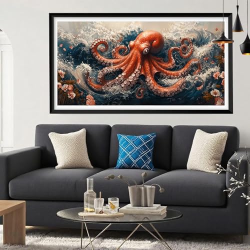5D Diamond Painting Tier, Oktopus Diamond Painting Erwachsene Bastelset, DIY Vollbohrer Diamant Malerei Basteln Erwachsene Anfänger Kreativ Set für Zimmer Deko Schlafzimmer Geschenke 30x60cm Y6-230 5D Diamond Painting Tier, Oktopus Diamond Painting Erwachsene Bastelset, DIY Vollbohrer Diamant Malerei Basteln Erwachsene Anfänger Kreativ Set für Zimmer Deko Schlafzimmer Geschenke 30x60cm Y6-230 von Yeefion