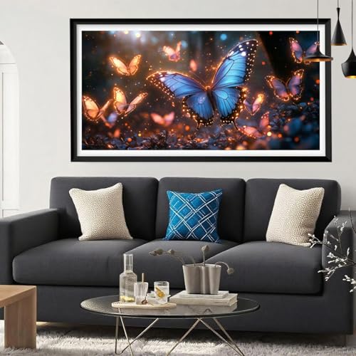 5D Diamond Painting Wald, Schmetterling Diamond Painting Erwachsene Bastelset, Vollbohrer Diamant Malerei Basteln Erwachsene Anfänger Kreativ Set für Zimmer Deko Geschenke für Frauen 100x200cm Y6-209 von Yeefion