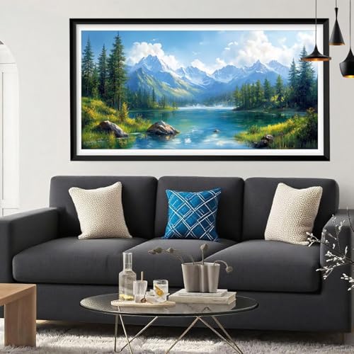 Diamond Painting Berg Diamant Painting Bilder Weihnachten Full Drill Bastelset Erwachsene Anfänger 5D DIY Strass Kristall Kunst Malerei, Stickerei Kreuzstich für Zimmer Deko Aesthetic 90x180 Y6-135 von Yeefion