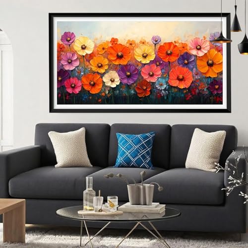 Diamond Painting Blume Diamant Painting Bilder Bunt Full Drill Bastelset Erwachsene Anfänger DIY Strass Kristall Kunst Malerei,Stickerei Kreuzstich für Zimmer Deko Aesthetic Geschenke 100x200 Y6-285 von Yeefion