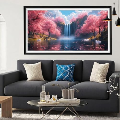 Diamond Painting Fallen Diamant Painting Bilder See Full Drill Bastelset Erwachsene Anfänger DIY Strass Kristall Kunst Malerei,Stickerei Kreuzstich für Zimmer Deko Aesthetic Geschenke 100x200 Y6-261 von Yeefion