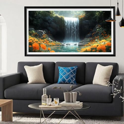 Diamond Painting Fallen Diamond Painting Erwachsene Landschaft Full Drill Cross Stickerei Malerei Kits Groß XXL 90x180CM, 5D DIY Diamant Malerei Kreativ Set für Erwachsene Anfänger, Herbstdeko Y6-145 von Yeefion