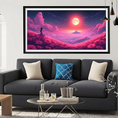 Diamond Painting Mond Diamant Painting Bilder Blume Full Drill Bastelset Erwachsene Anfänger 5D DIY Strass Kristall Kunst Malerei, Stickerei Kreuzstich für Wanddeko Aesthetic Geschenke 60 x 120 Y6-138 Diamond Painting Mond Diamant Painting Bilder Blume Full Drill Bastelset Erwachsene Anfänger 5D DIY Strass Kristall Kunst Malerei, Stickerei Kreuzstich für Wanddeko Aesthetic Geschenke 60 x 120 Y6-138 von Yeefion