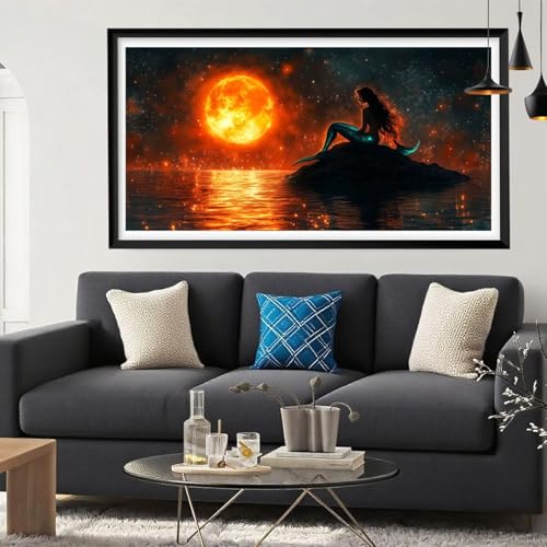 Diamond Painting Mond Diamant Painting Bilder Meerjungfrau Full Drill Bastelset Erwachsene Anfänger 5D DIY Strass Kristall Kunst Malerei, Stickerei Kreuzstich für Zimmer Deko Aesthetic 30 x 60 Y6-204 Diamond Painting Mond Diamant Painting Bilder Meerjungfrau Full Drill Bastelset Erwachsene Anfänger 5D DIY Strass Kristall Kunst Malerei, Stickerei Kreuzstich für Zimmer Deko Aesthetic 30 x 60 Y6-204 von Yeefion