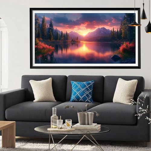 Diamond Painting Mond Diamant Painting Bilder Nacht Full Drill Bastelset Erwachsene Anfänger DIY Strass Kristall Kunst Malerei, Stickerei Kreuzstich für Zimmer Deko Aesthetic Geschenke 40x100 Y6-267 von Yeefion