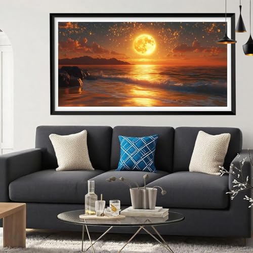 Diamond Painting Nacht Diamond Painting Erwachsene Mond Full Drill Cross Stickerei Malerei Kits Groß XXL 30x60cm, 5D DIY Diamant Malerei Kreativ Set für Erwachsene Anfänger, Wanddeko Wohnzimmer Y6-280 Diamond Painting Nacht Diamond Painting Erwachsene Mond Full Drill Cross Stickerei Malerei Kits Groß XXL 30x60cm, 5D DIY Diamant Malerei Kreativ Set für Erwachsene Anfänger, Wanddeko Wohnzimmer Y6-280 von Yeefion