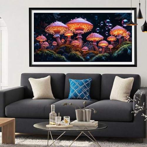 Diamond Painting Pilz Diamond Painting Erwachsene Landschaft Full Drill Cross Stickerei Malerei Kits Groß XXL 80x160, 5D DIY Diamant Malerei Kreativ Set für Erwachsene Anfänger,Deko Wohnzimmer Y6-124 von Yeefion