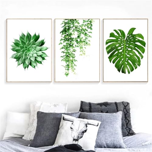 Diamond Painting Set Efeu Grüne Blätter Diamont Painting Bilder,DIY 5D Diamant Painting Kinder Full Square Diamond Painting mit Zubehör 20x30cm Bastelset Erwachsene für Aesthetic Room Decor YF-8139 von Yeefion