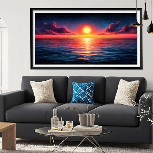 Diamond Painting Sonnenuntergang Diamond Painting Erwachsene Meer Full Drill Cross Stickerei Malerei Kits Groß XXL 70x140, 5D DIY Diamant Malerei Kreativ Set für Erwachsene Anfänger, Herbst Y6-148 Diamond Painting Sonnenuntergang Diamond Painting Erwachsene Meer Full Drill Cross Stickerei Malerei Kits Groß XXL 70x140, 5D DIY Diamant Malerei Kreativ Set für Erwachsene Anfänger, Herbst Y6-148 von Yeefion