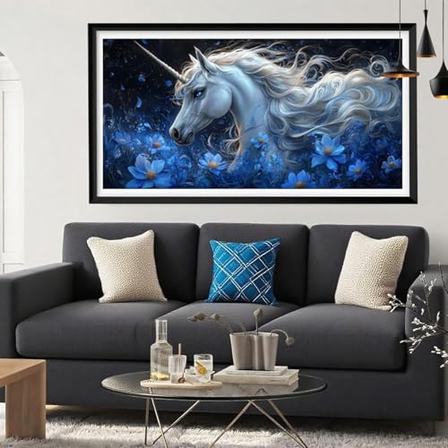 Diamond Painting Tier Diamond Painting Erwachsene Einhorn Full Drill Cross Stickerei Malerei Kits Groß XXL 30x60cm, 5D DIY Diamant Malerei Kreativ Set für Erwachsene Anfänger, Deko Wohnzimmer Y6-220 von Yeefion