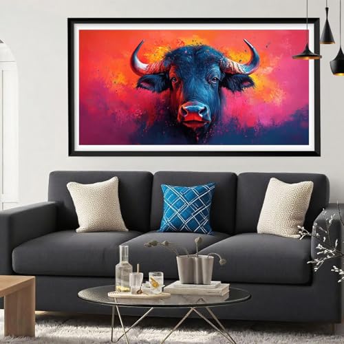 Diamond Painting Tier Diamond Painting Erwachsene Hochlandrinder Full Drill Cross Stickerei Malerei Kits Groß XXL 100x200CM, 5D DIY Diamant Malerei Kreativ Set für Erwachsene Anfänger, Deko Y6-271 von Yeefion