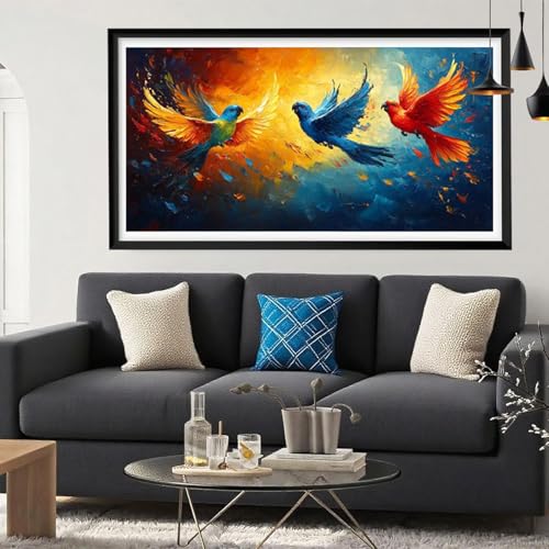 Diamond Painting Vogel Diamant Painting Bilder Weihnachten Full Drill Bastelset Erwachsene Anfänger 5D DIY Strass Kristall Kunst Malerei, Stickerei Kreuzstich für Zimmer Deko Aesthetic 100x200 Y6-297 von Yeefion