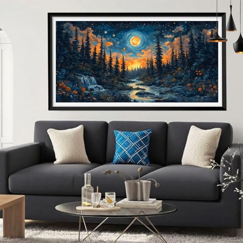 Diamond Painting Weihnachten Diamant Painting Bilder Wald Full Drill Bastelset Erwachsene Anfänger 5D DIY Strass Kristall Kunst Malerei, Stickerei Kreuzstich für Zimmer Deko Aesthetic 100 x 200 Y6-258 von Yeefion