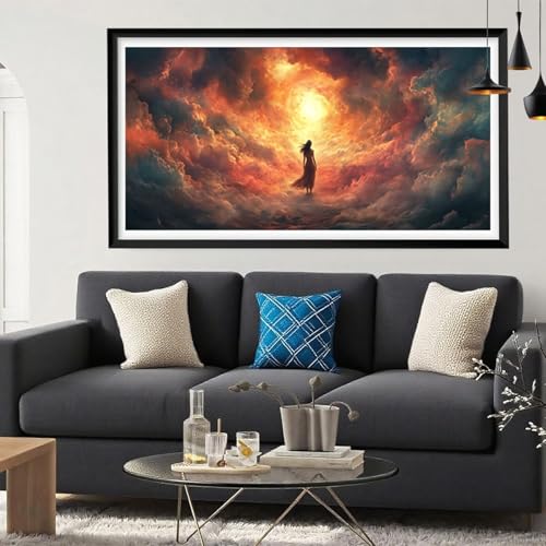 Diamond Painting Wolke Diamond Painting Erwachsene Frau Full Drill Cross Stickerei Malerei Kits Groß XXL 100x200CM, 5D DIY Diamant Malerei Kreativ Set für Erwachsene Anfänger, Deko Wohnzimmer Y6-253 von Yeefion