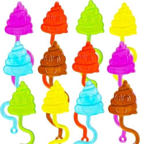 Yeefunjoy 12 Stück Klebe Spielzeug Kinder, Dehnbares Klebrige Buntes Trick Poo Klebe Spielzeug Set für Jungen & Mädchen Geschenk Party Mitgebsel, Glibber Klatschhände Kindergeburtstag kleine Geschenk von Yeefunjoy