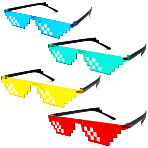 Yeefunjoy 4 Stück Party Brille, Pixel Mosaik Brille Bunt, Lustig Unisex Mosaik Sunglasses, MLG Brille Pixelbrille Sonnenbrille, Karneval Party Fotorequisiten Geburtstag Mitgebsel für Kinder Erwachsene Yeefunjoy 4 Stück Party Brille, Pixel Mosaik Brille Bunt, Lustig Unisex Mosaik Sunglasses, MLG Brille Pixelbrille Sonnenbrille, Karneval Party Fotorequisiten Geburtstag Mitgebsel für Kinder Erwachsene von Yeefunjoy
