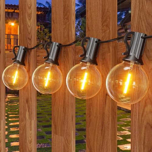 Led Lichterkette Außen, 30M Outdoor Lichterkette Strom mit G40 50+2 bruchsichen Glühbirnen, IP45 Wasserdicht Lichterketten Außenbereich für Garten, Hochzeit, Party Warmweiß von Yeeklab