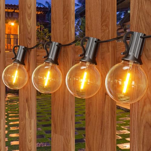 Yeeklab Lichterkette Außen 30M, Lichterkette Outdoor Strom mit 50+2 G40 Glühbirnen Warmweiße 2700K, Lichterkette Glühbirnen Wasserdicht für Garten Terrasse Partys von Yeeklab
